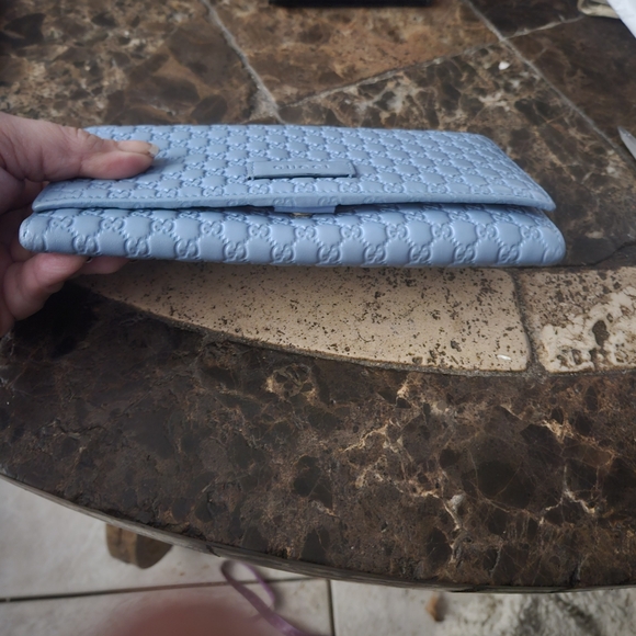 Gucci Microguccisimo  Leather Continental Flap Wallet in mineral blue - Picture 7 of 13